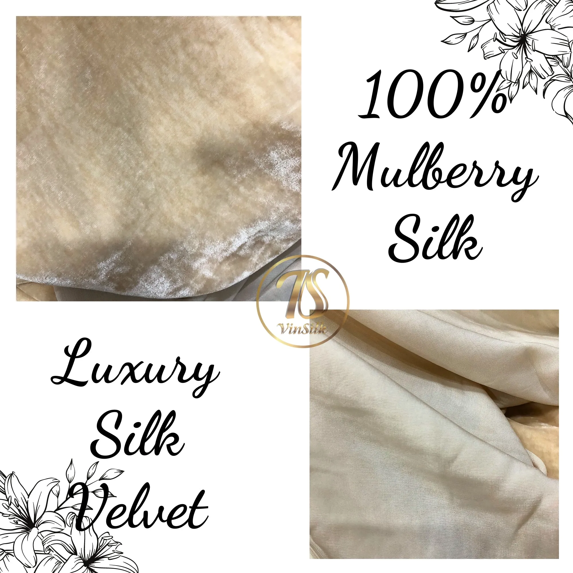 100% MULBERRY SILK VELVET fabric by the yard - Ivory silk velvet for Dress, Skirt, High End Garment - Silk apparel fabric - Sewing clothes