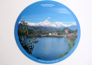 A beautiful View of Mount Machhapuchhre Printed Round Mousepad Mat