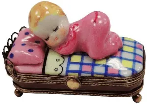 Baby In Pink Bed Sleeping