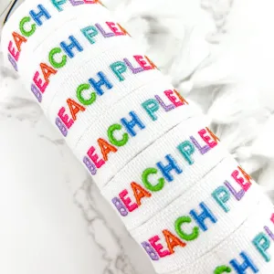 Beach Please Embroidered Bracelet