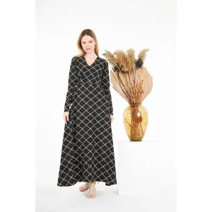 Black Pattern Printed Long Dress