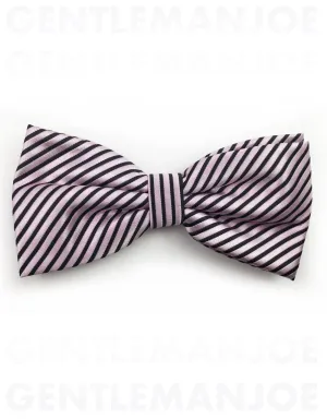 Blush Pink & Black Striped Bowtie