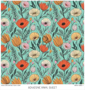 Boho Floral 4 Printed Vinyl Sheet/Wrap