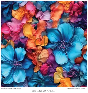 Bright Watercolor Floral 3D Printed Vinyl Sheet/Wrap