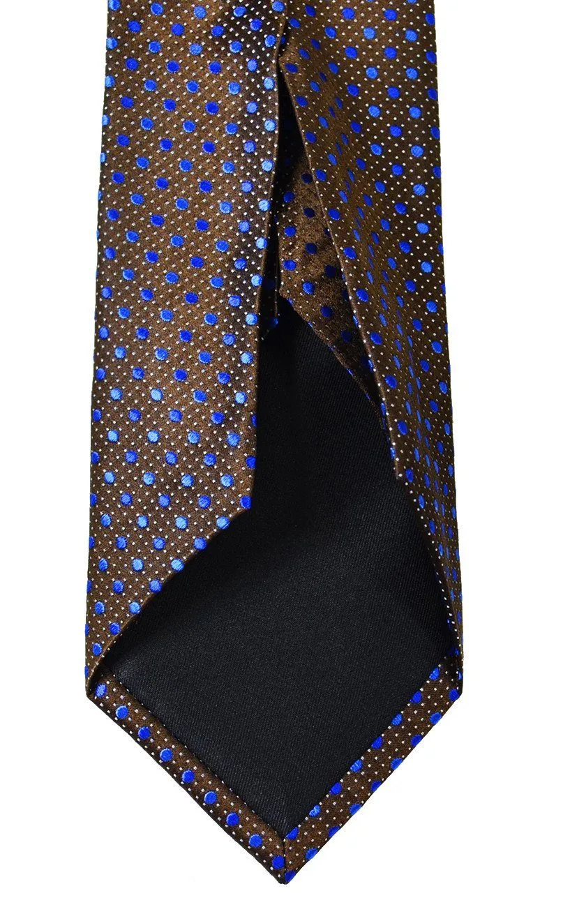 Brown and Blue 7-fold Silk Tie Set