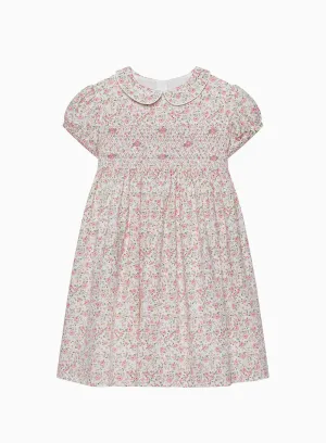 Catherine Smocked Dress in Pink Rose