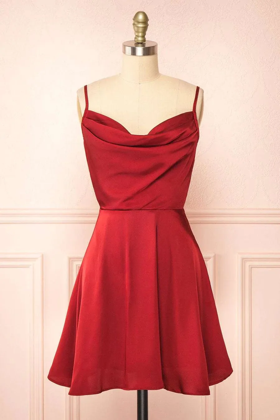 Classic Red Cow Neck Homecoming Dress Bridesmaid Dresses