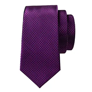 Classy Men Purple Hexagon Silk Necktie