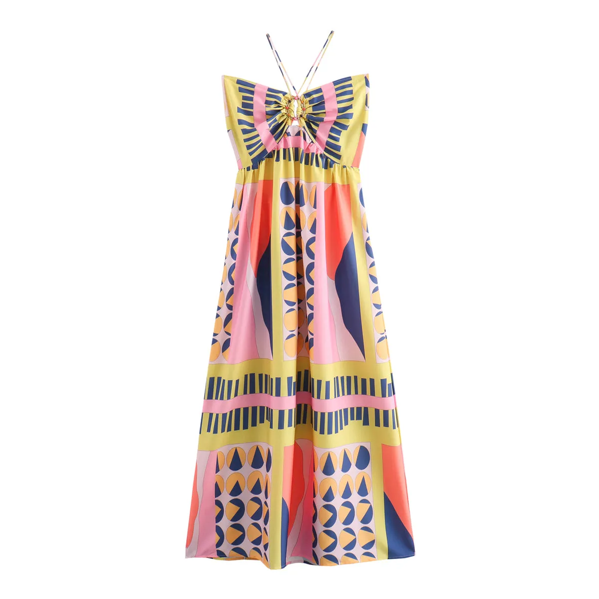 Contrast Graffiti Print Maxi Dress