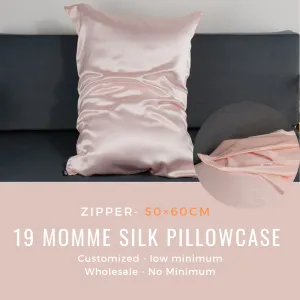 Custom Wholesale Silk Pillowcase 19 Momme Zipper Closure - 50×60cm