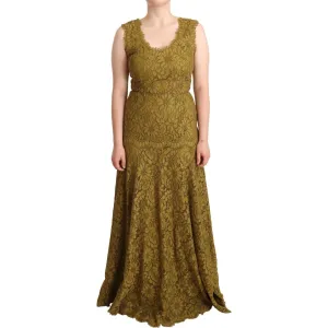 Dolce & Gabbana Elegant Lace Floor-Length Sleeveless Gown