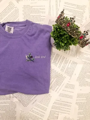 Embroidered Little Bird Comfort Colors T-shirt