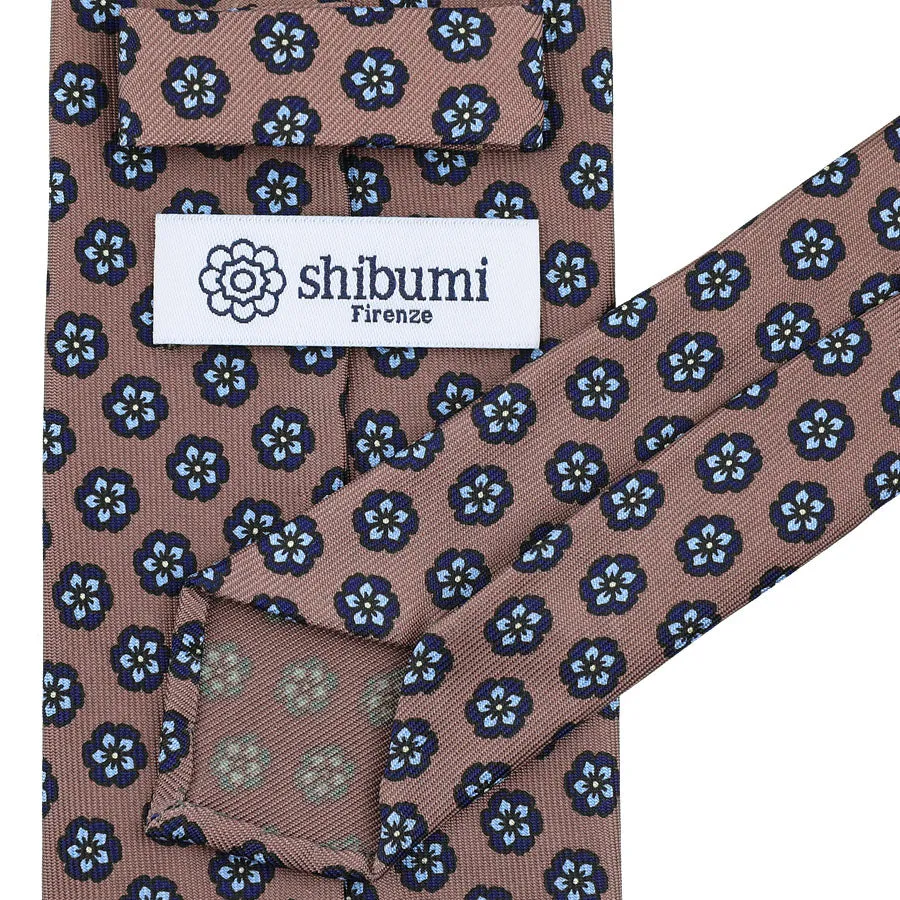 Floral Printed Silk Tie - Hopsack - Hand-Rolled