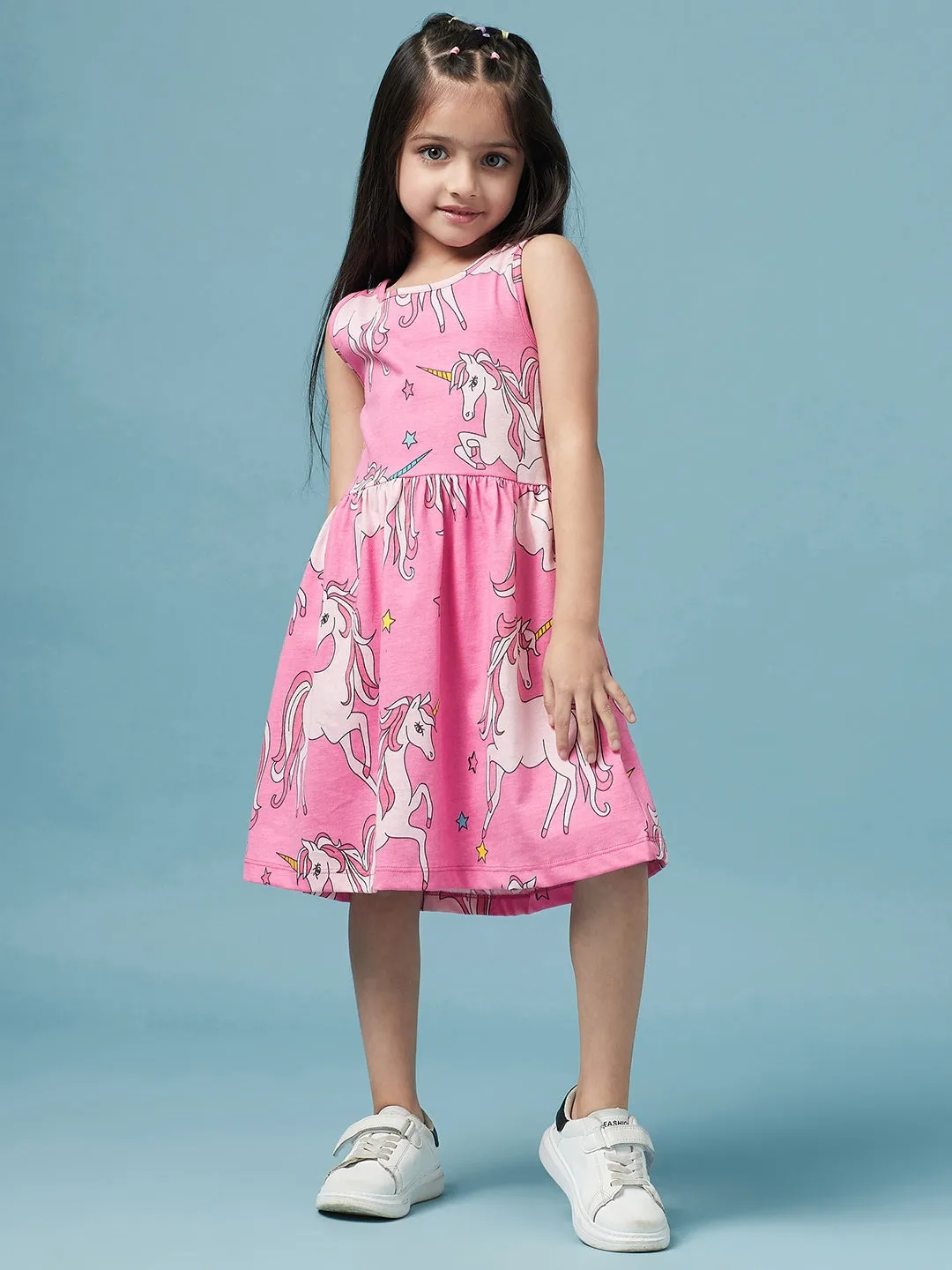 Girls Printed Cotton Dress