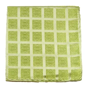 Green Checkered Silk Pocket Square