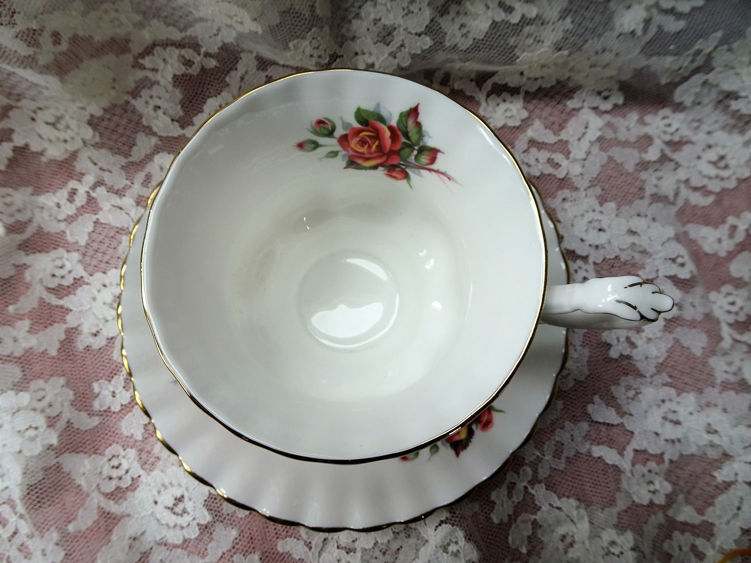 LOVELY Vintage Tea Cup and Saucer Centennial Rose Royal Albert English Bone China Bridal Luncheons Showers,Hostess Gift,Weddings,Tea Parties