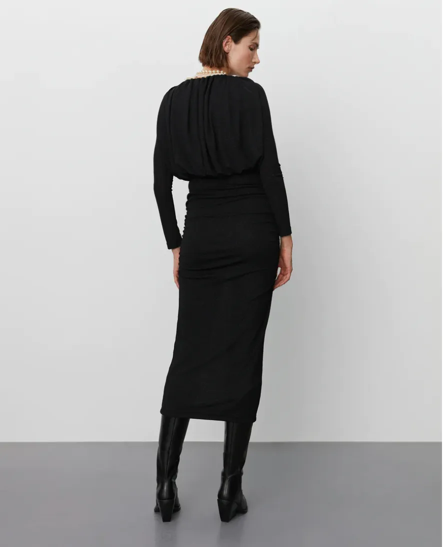 Marion Black Midi Length Dress