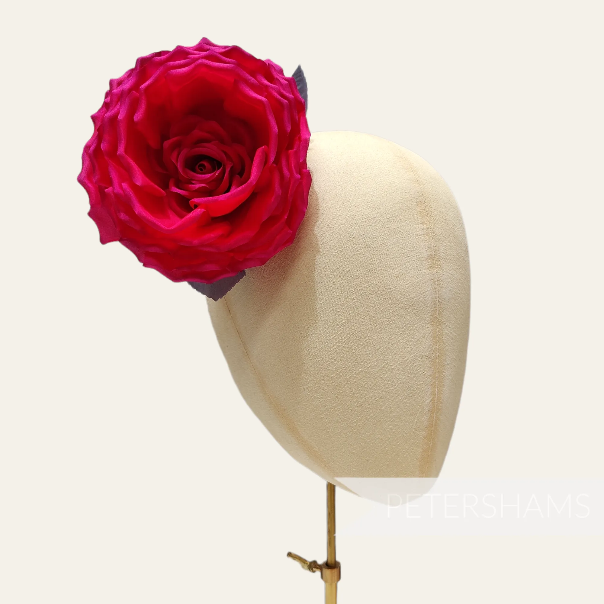 'Micaela' Super Lush 13cm Silk Rose Flower Hat Mount