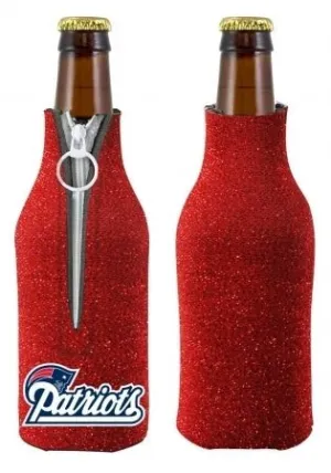 New England Patriots Glitter Zippered Bottle Coolie