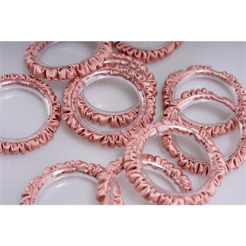 Pastel pink bean silk scrunchies mini