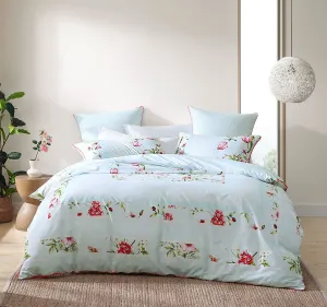 Posie Quilt Cover Set Range Aqua