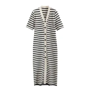 Pre Order:  Striped Long Knit Dress