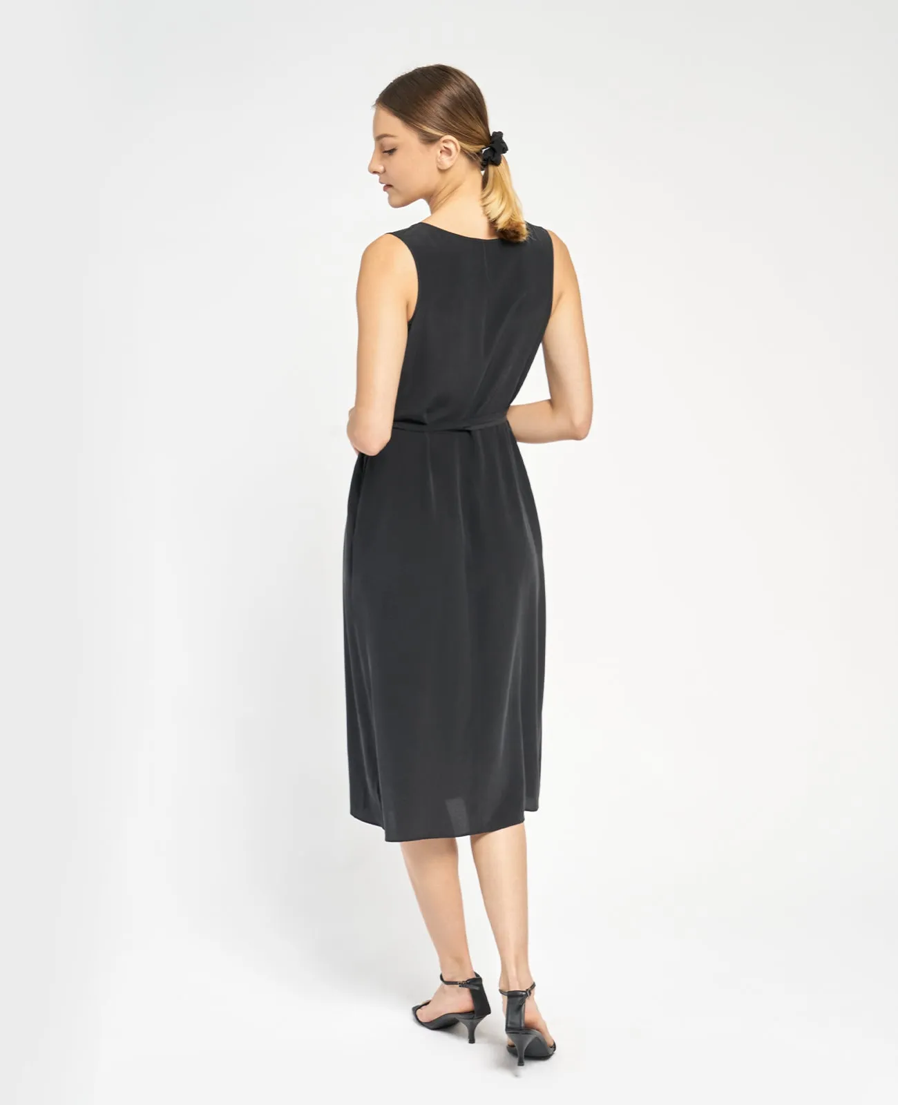 Silk Wrap Tank Dress