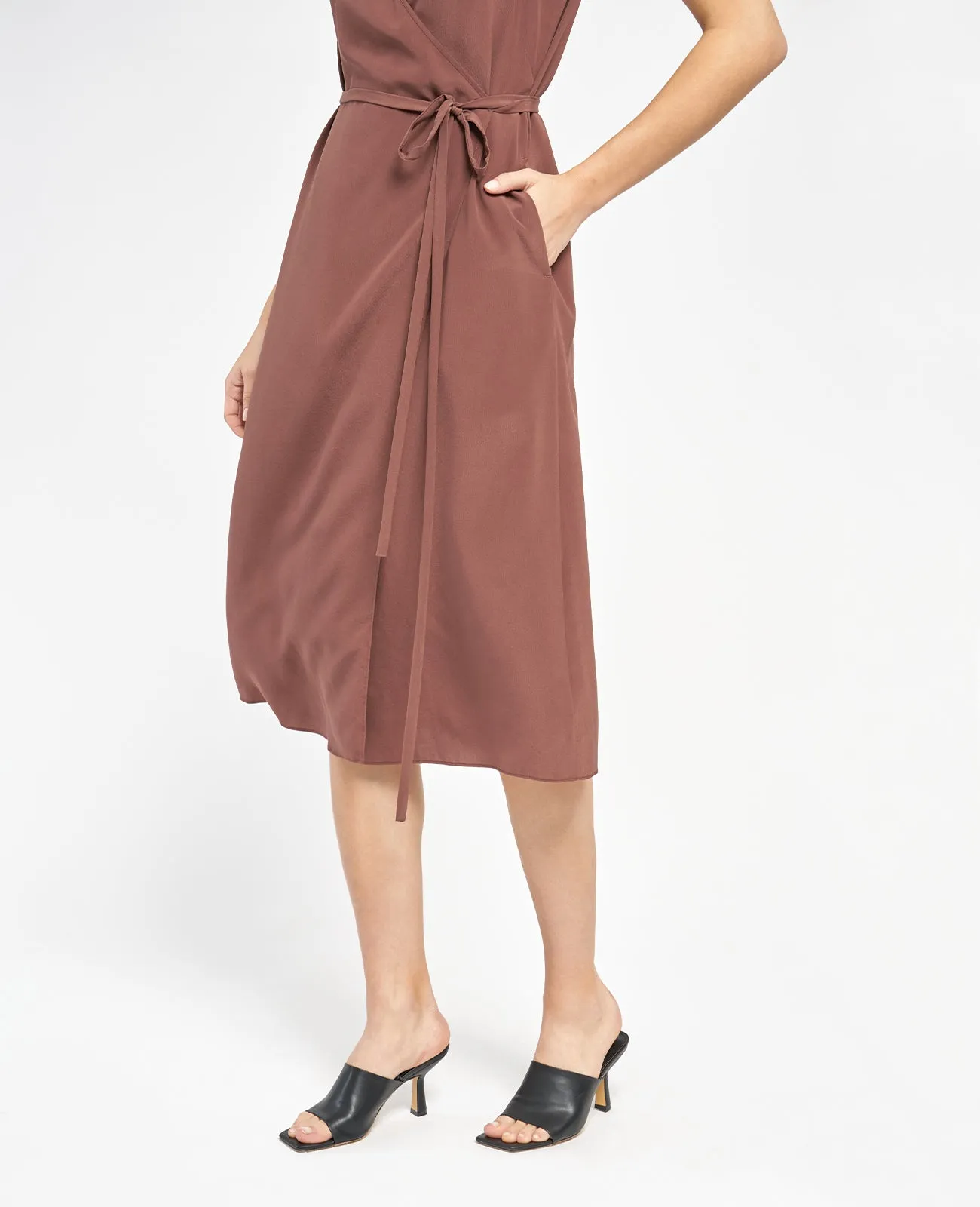 Silk Wrap Tank Dress