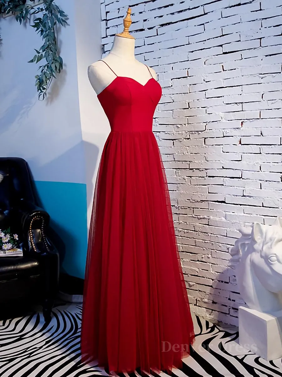 Sweetheart Neck Red Long Prom Dresses Red Long Formal Evening Dresses