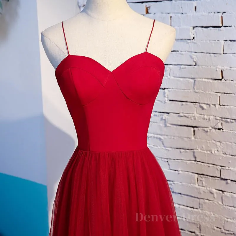 Sweetheart Neck Red Long Prom Dresses Red Long Formal Evening Dresses