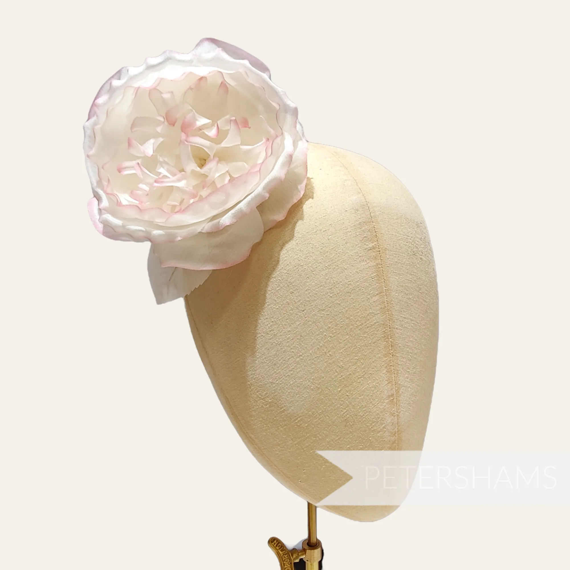 'Tinsley' Silk Two-Tone Cabbage Rose Wired Flower Mount