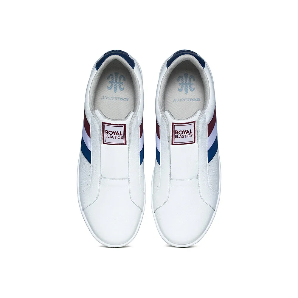 Women's Bishop White Red Blue Leather Sneakers 91702-015