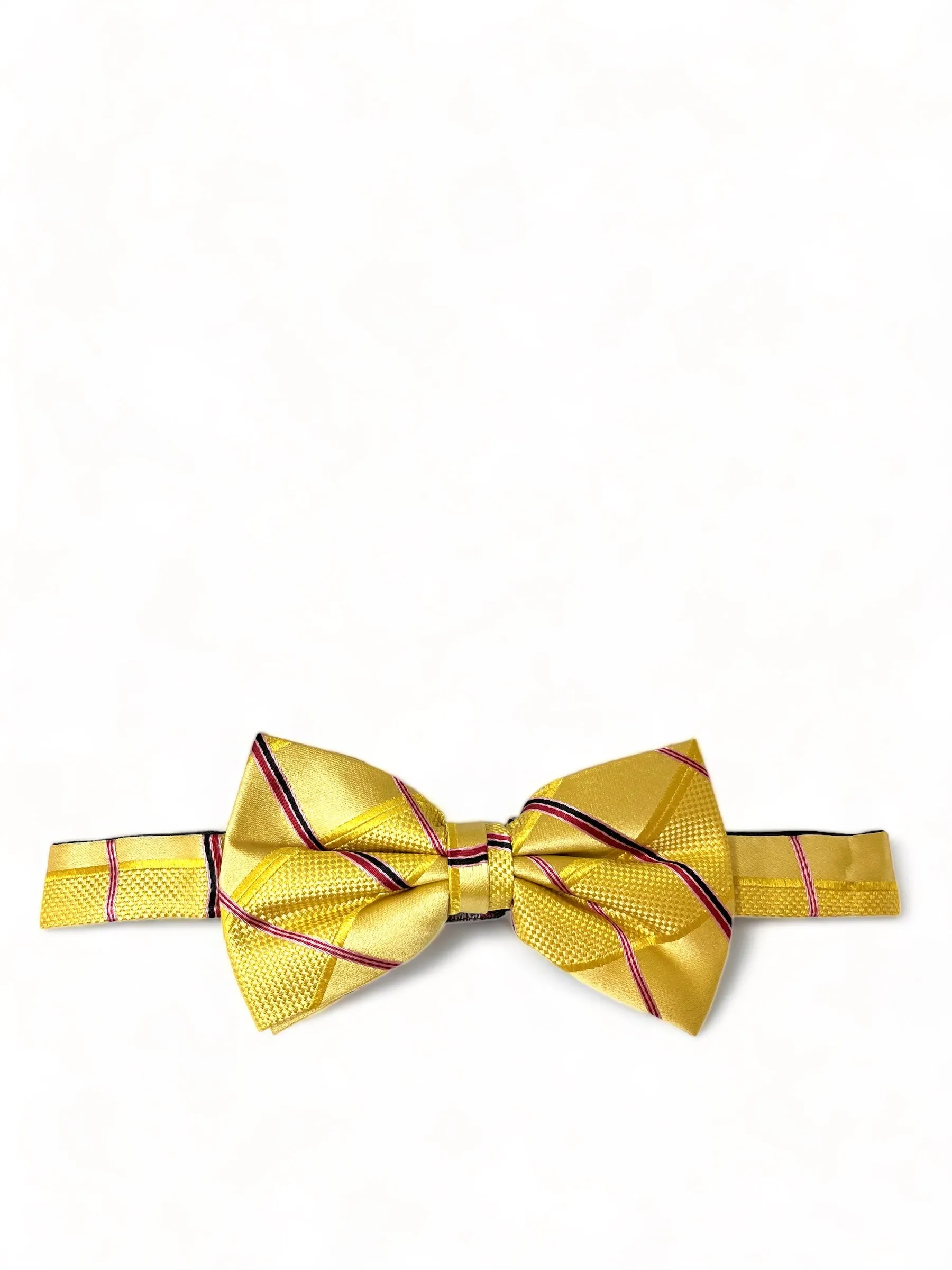 Yellow and Pink Silk Bow Tie